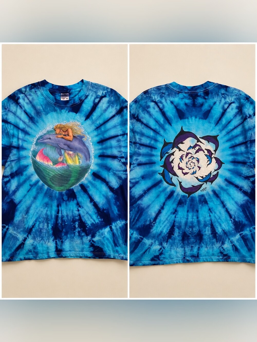 Tie-Dye T Shirt Hippie Mermaid XL